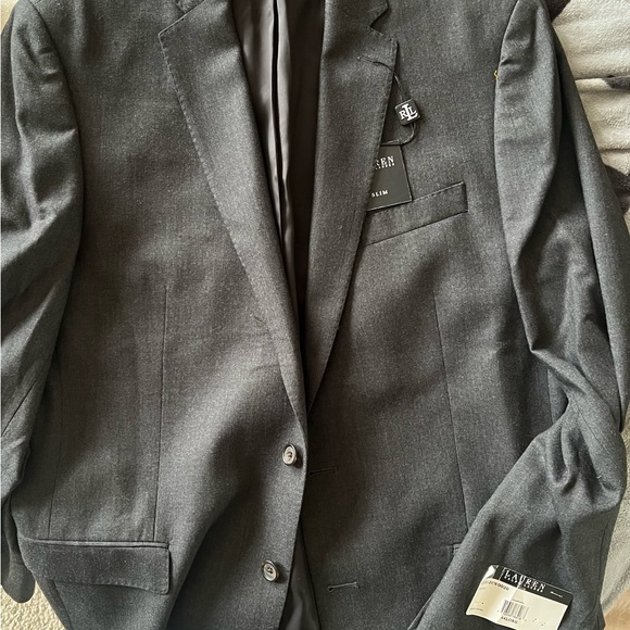 Ralph Lauren Men's Mini Grid Print Standard Fit Blazer Gray Size 38